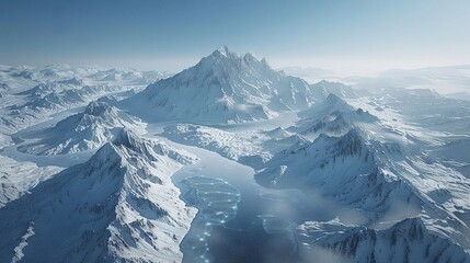 Serene Alpine Landscape from Above

