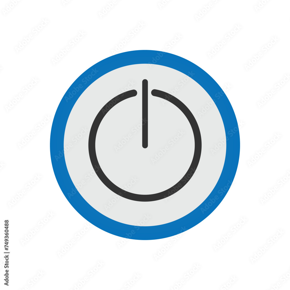 Aufkleber power button symbol icon on white background. power button icon. simple round shape. vector illustra