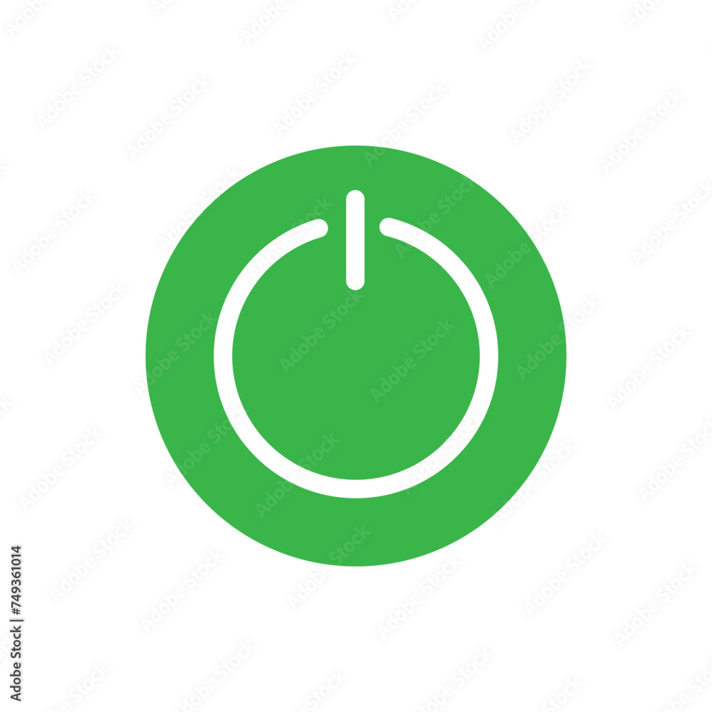 Aufkleber power button icon. simple round shape. flat red on off switch symbol. start sign silhouette. vector 