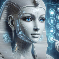 Futuristic Sphinx AI - Intelligent Assistant Concept
