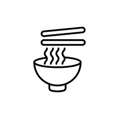 Bowl noodle outline icons, minimalist vector illustration ,simple transparent graphic element .Isolated on white background