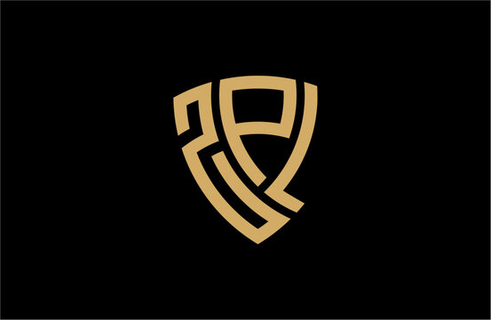 ZPL creative letter shield logo design vector icon illustration