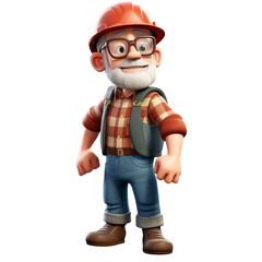 Fototapeta premium 3d builder in helmet