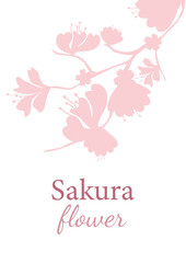 Spring sale poster with blossoming cherry tree branches. Seasonal business concept. Vector illustration background. Flat design