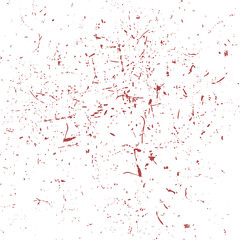 red paint splashes isolated on white