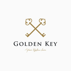 Retro luxury home or hotel or real estate key template logo with creative idea.