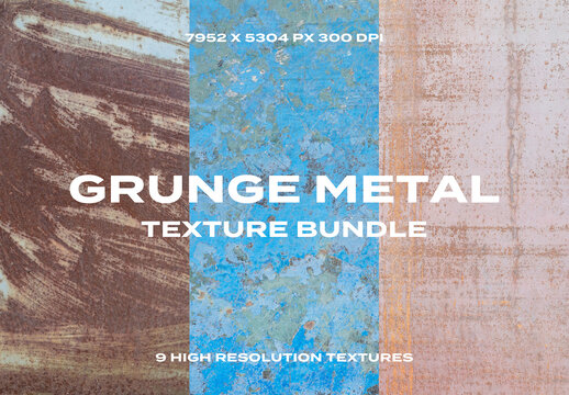Grunge Steel Metal Foil Wall Overlay Texture Pack Bundle Effect Surface