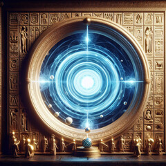 Obraz premium Cosmic Gateway - Quantum Egyptian Portal Art