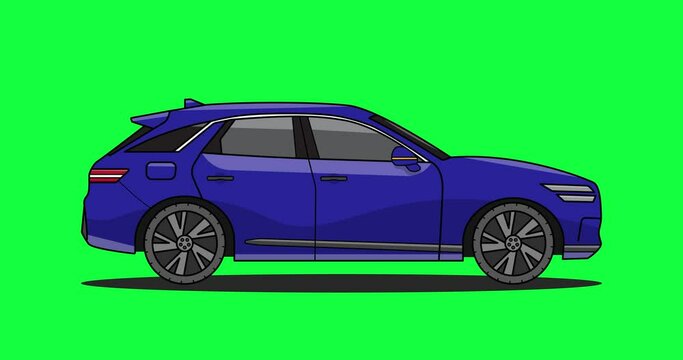 SUV Car Animation , SUV car Green Screen background 2d , SUV car Motion graphics video footage