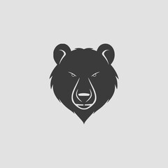 bear head wild animal logo vector illustration template design