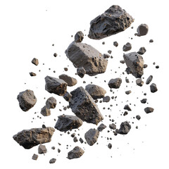 Asteroid Belt, transparent background, isolated image, generative AI