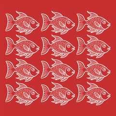 its seamless pattern with fishes