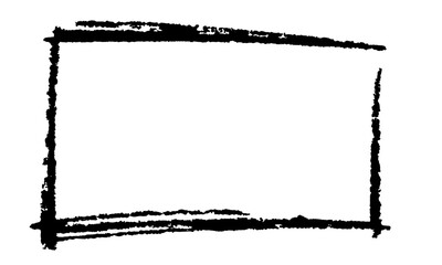 Black grunge rectangle frame isolated on transparent or white background. Rough empty frame. Vector Illustration.