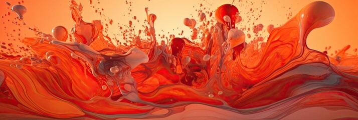 Abstract Painting of Orange and Red Colors