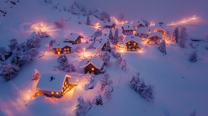 Serene Snow-Covered Village