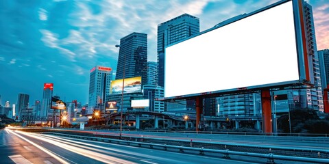 Blank billboard in the city, digital billboard
