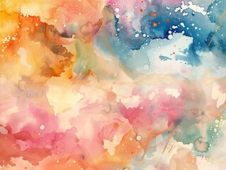 Watercolor abstract splashed  colorful background