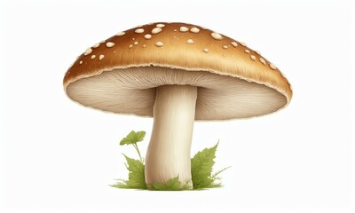Mushroom on the ground, illustration,