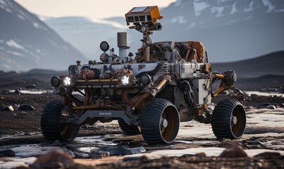 Rover Navigating Martian Glacier