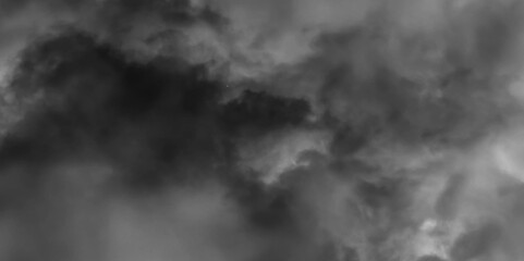 Modern Dark and Dramatic Storm Clouds Area Background. Storm background with gray clouds. Isolated white fog on the black background, smoky effect for photos and artworks. Overlay for photos.