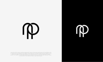 np lowercase initial letter logo vector design