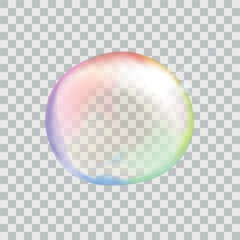 Transparent rainbow soap bubbles. Colorful drops.Vector illustration