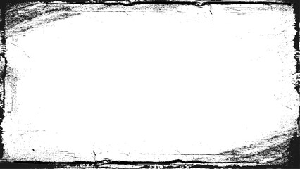 Abstract Decorative Black & White Photo Frame. Type Text Inside, Use as Overlay or for Layer / Clipping Mask. Grunge Frame With White Space