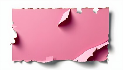 whole pink Piece torn cardboard ,sharp and clear edges , isolated on transparent background . PNG, cutout, or clipping path.