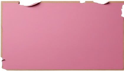 whole pink Piece torn cardboard ,sharp and clear edges , isolated on transparent background . PNG, cutout, or clipping path.