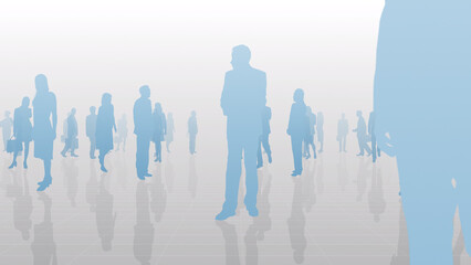City business person office silhouette concept CG background