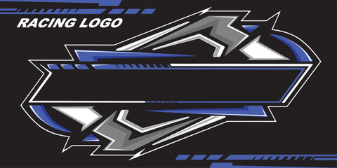 racing logo isolated in black background for business elements, screen printing, digital printing,DGT,DFT and poster.