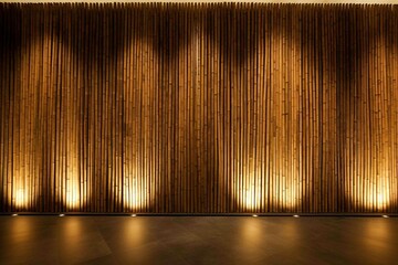 Bamboo wall covering in a sustainable building