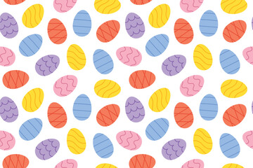 seamless pattern with colorful easter eggs- vector illustration - 749377486