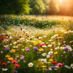 Fotobehang field of poppies © robina