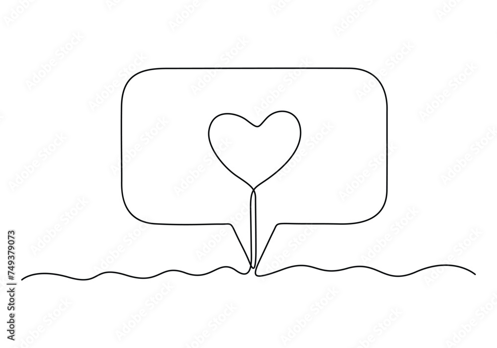 Poster continuous one line drawing of counter notification icon. like. vector illustration. pro vector