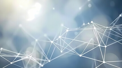 Abstract Network Connectivity Concept on a Blue Background