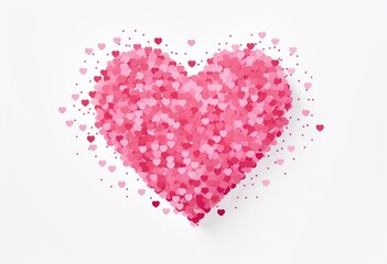 a heart shaped shape made of hearts on the white background