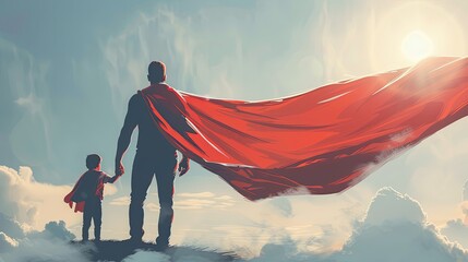 Greeting Card and Banner Design for Educational Purpose or Business Purpose of Father and Son Day Background