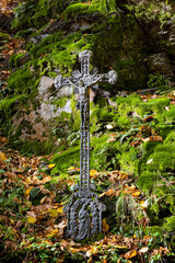 Christian cross, Spania Dolina village, Slovakia - 749382458