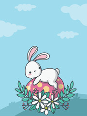 Hand drawn cute illustration easter, wallpaper, easter background