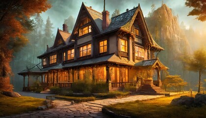 Obraz premium old house in the woods