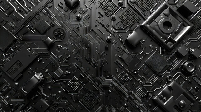 Black metal circuit board, advanced technology component surface