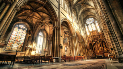 Fototapeta premium Interior of a generic magnificent cathedral