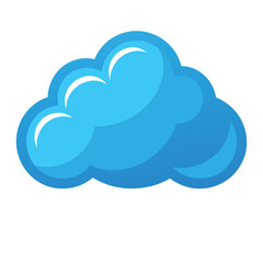 Cloud flat vector illustration on white background