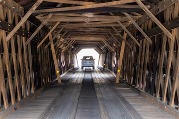 Inside Covered Bridge at Watson Mill State Park in Comer Georgia