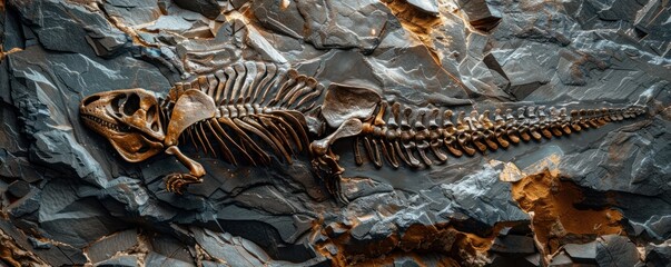 Unearthing the Past. Shot of an Ancient Fossil Paleontological Wonder Revealed in Shades of Brown...
