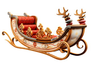 Christmas sleigh for celebration of marry Christmas PNG