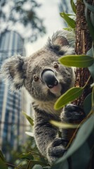 Modern Koala in Jungle Cute Embracing the Tranquility of Nature Amidst
