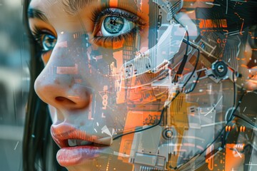 Composite image of a robot girl with artificial intelligence. Generative  Ai - Powered by Adobe