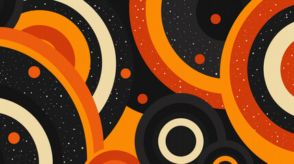 Obraz premium Black and Saffron retro groovy background presentation design 